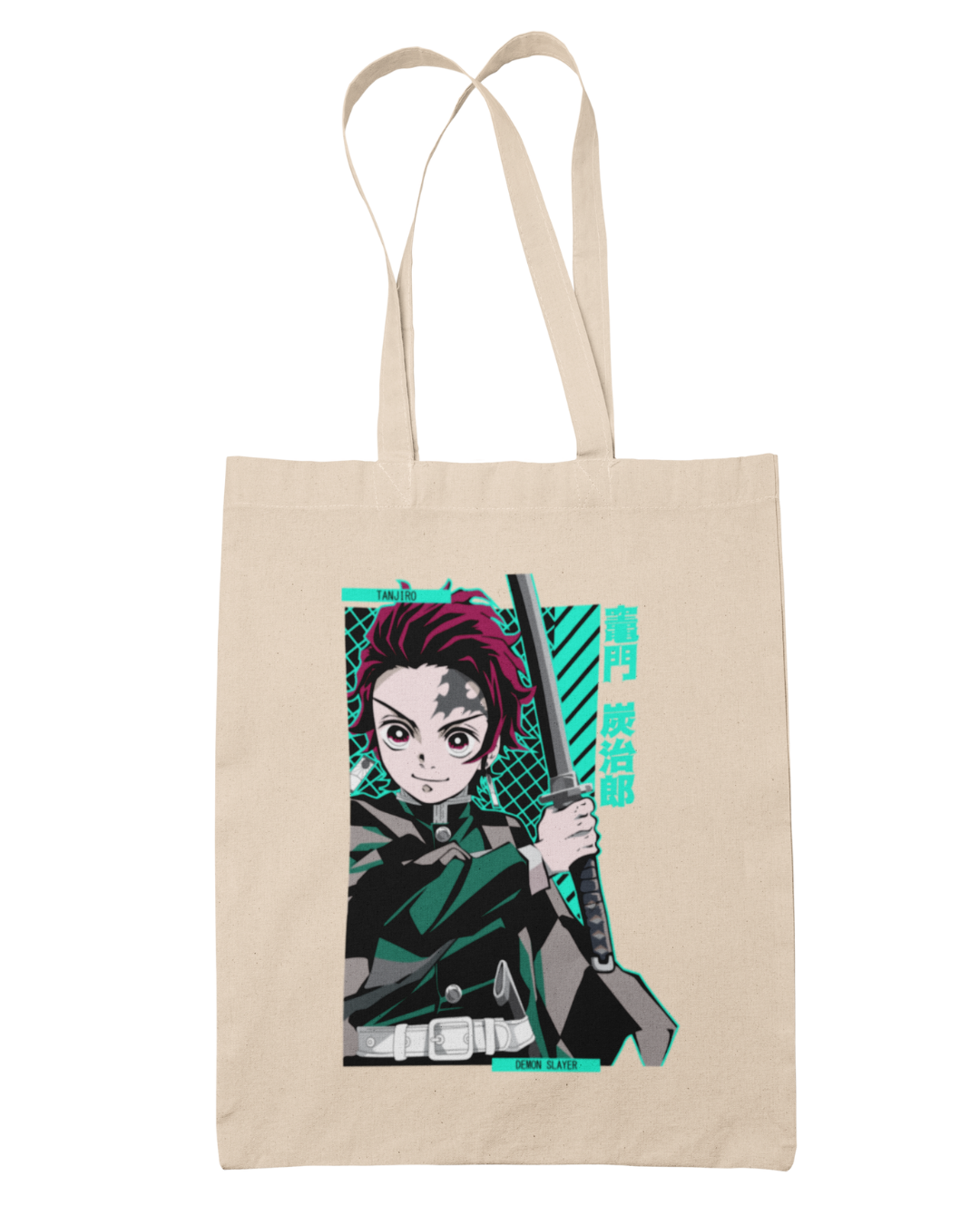 Tanjiro Pattern & Writing Tote Bag - Demon Slayer