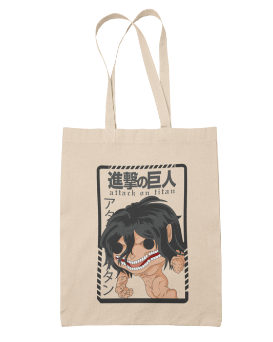 Chibi Attack Titan & Writing Tote Bag - Attack on Titan