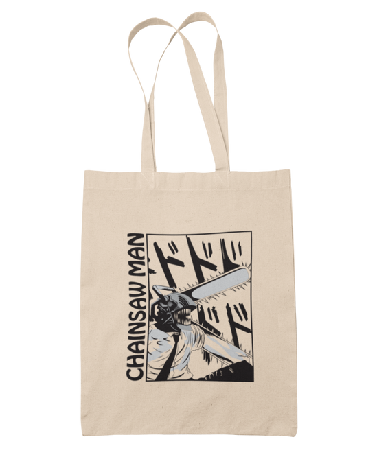 Chainsawm Man & Writing Tote Bag - Chainsaw Man