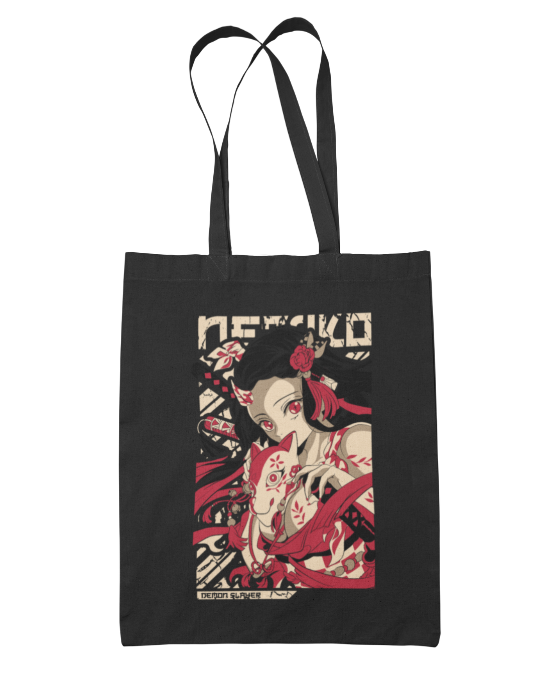 Nezuko Pattern & Mask Tote Bag - Demon Slayer