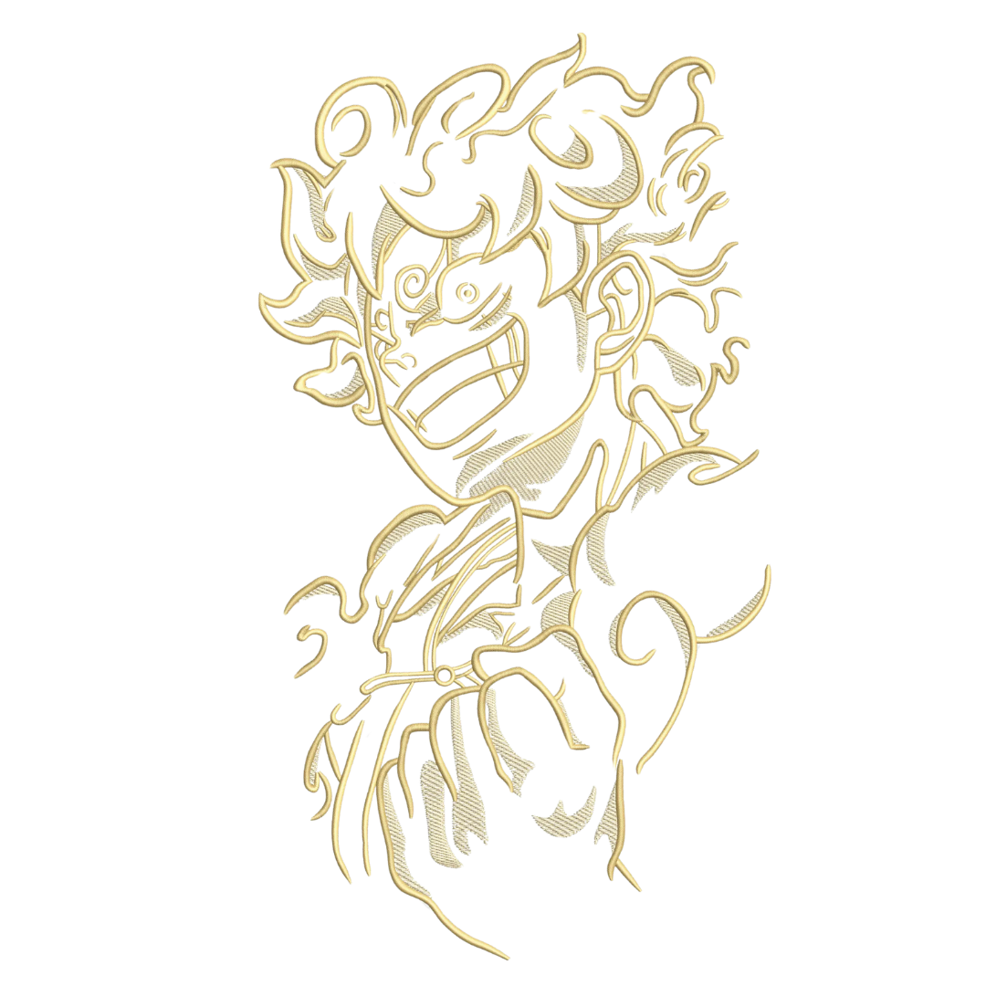 Luffy Gear 5 Gold Outline Hanorac - One Piece