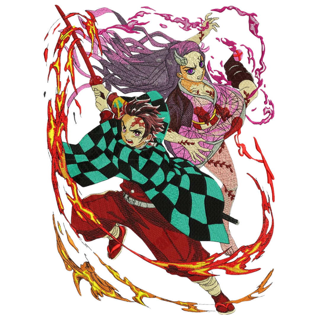 Tanjiro & Nezuko Fighting Tricou - Demon Slayer
