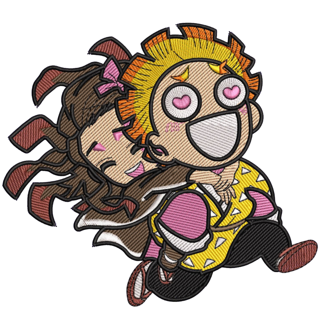 Zenitsu & Nezuko Chibi Tricou - Demon Slayer