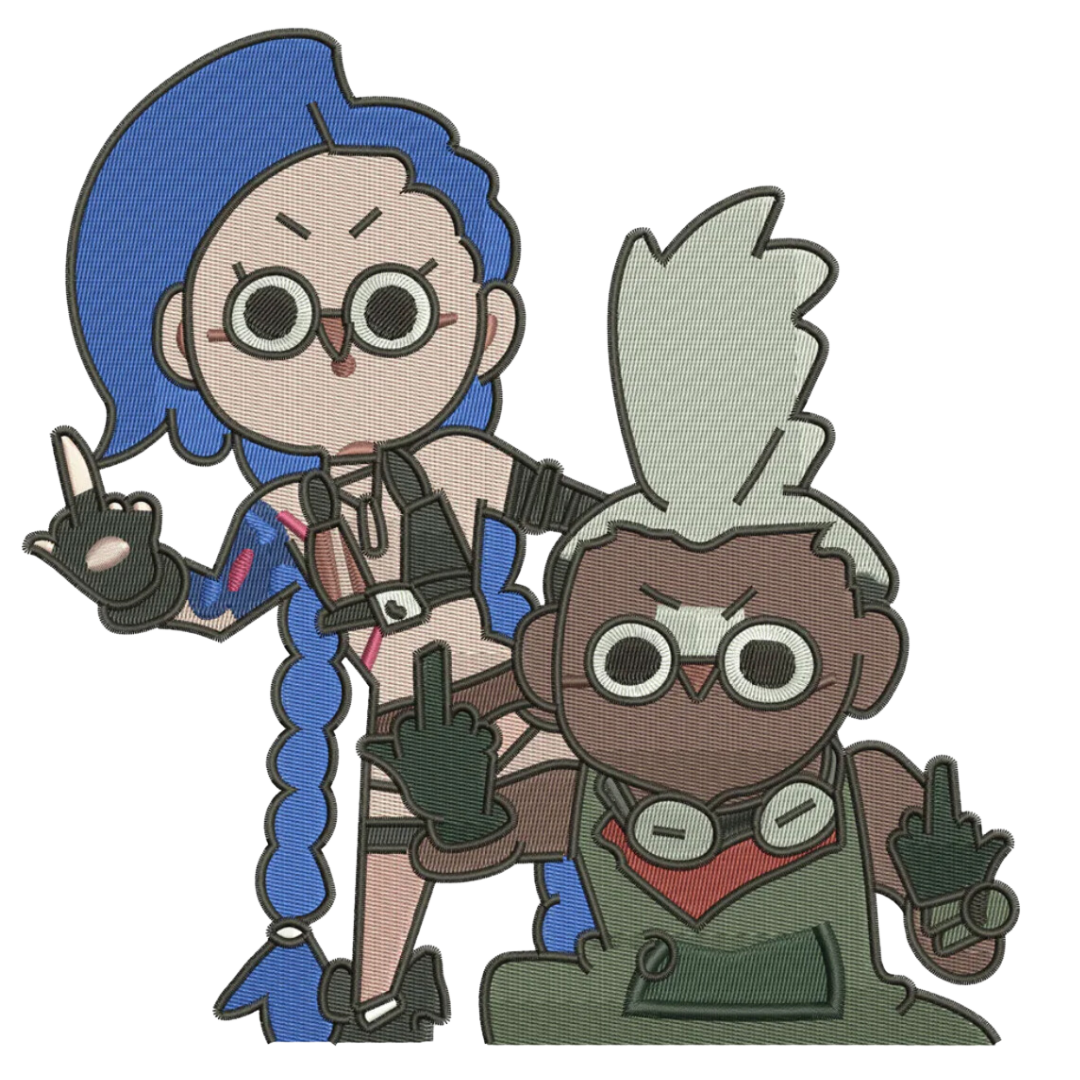 Jinx & Ekko Derpy Middle Finger Arcane Bluza - League of Legends