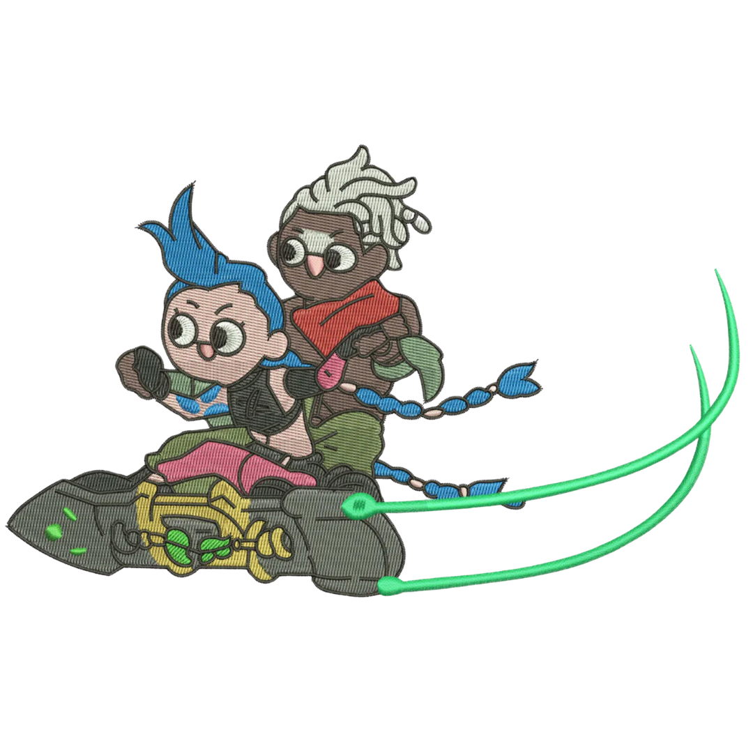 Jinx & Ekko Derpy Hoverboard Arcane Tricou  - League of Legends