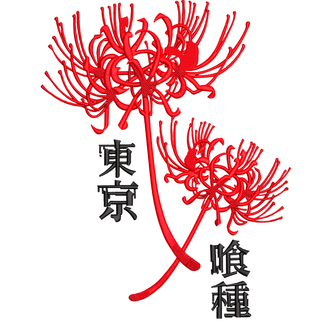 Red Spider Lilies & Writing Hanorac - Tokyo Ghoul