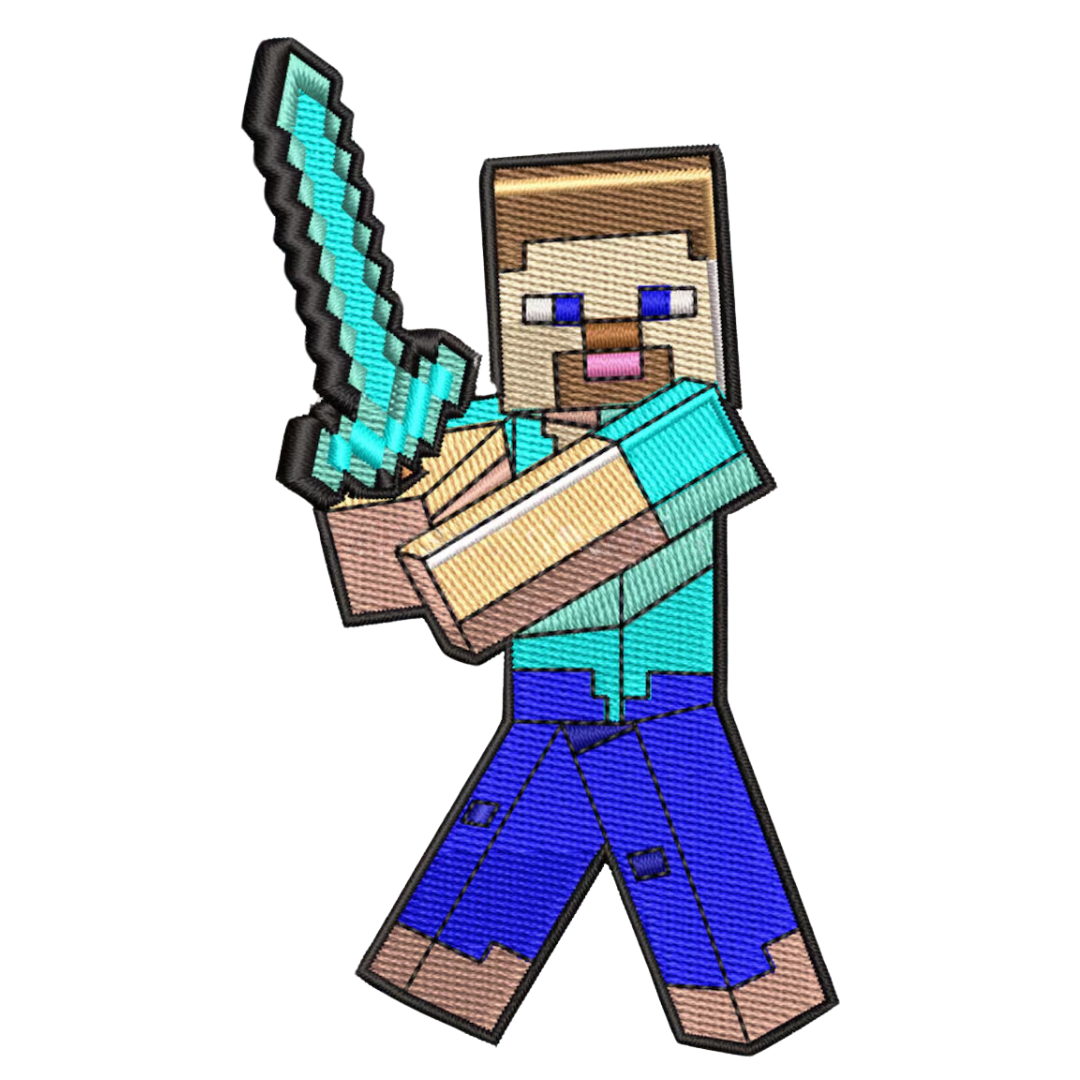 Steve & Diamond Sword Bluza - Minecraft
