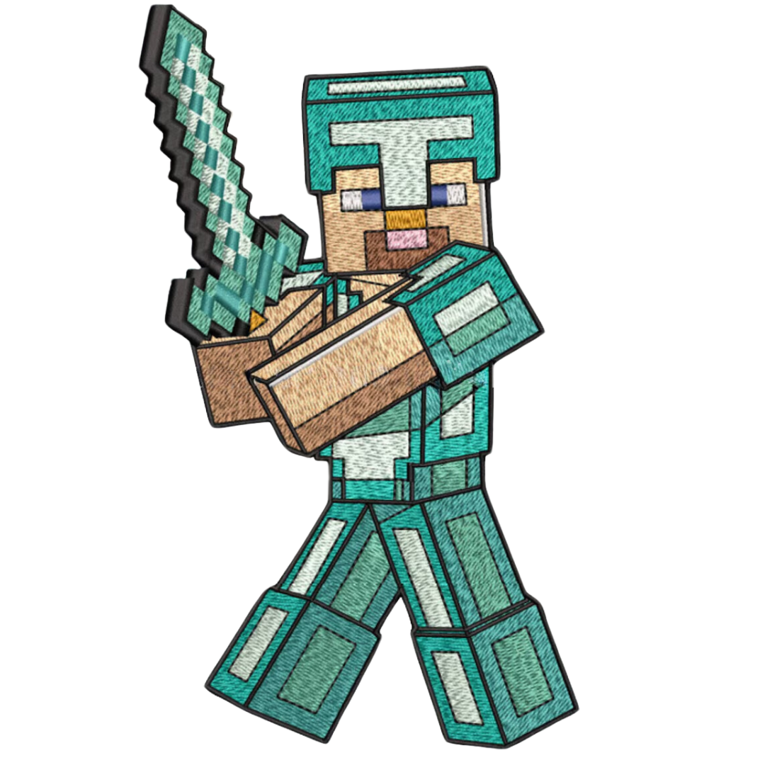 Diamond Armor & Sword Steve Tricou - Minecraft