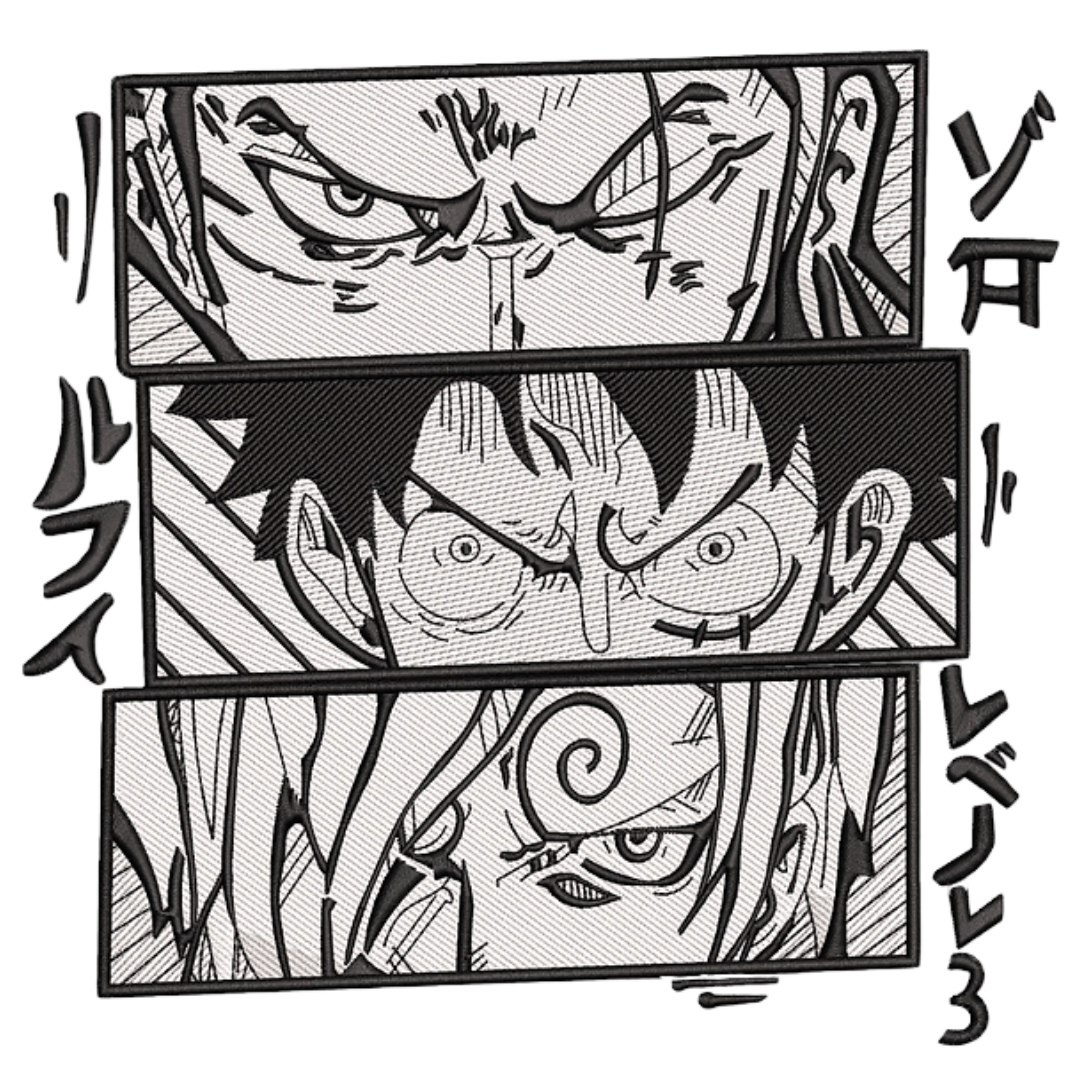 Zoro, Luffy and Sanji Eyes Manga Panel Hanorac - One Piece