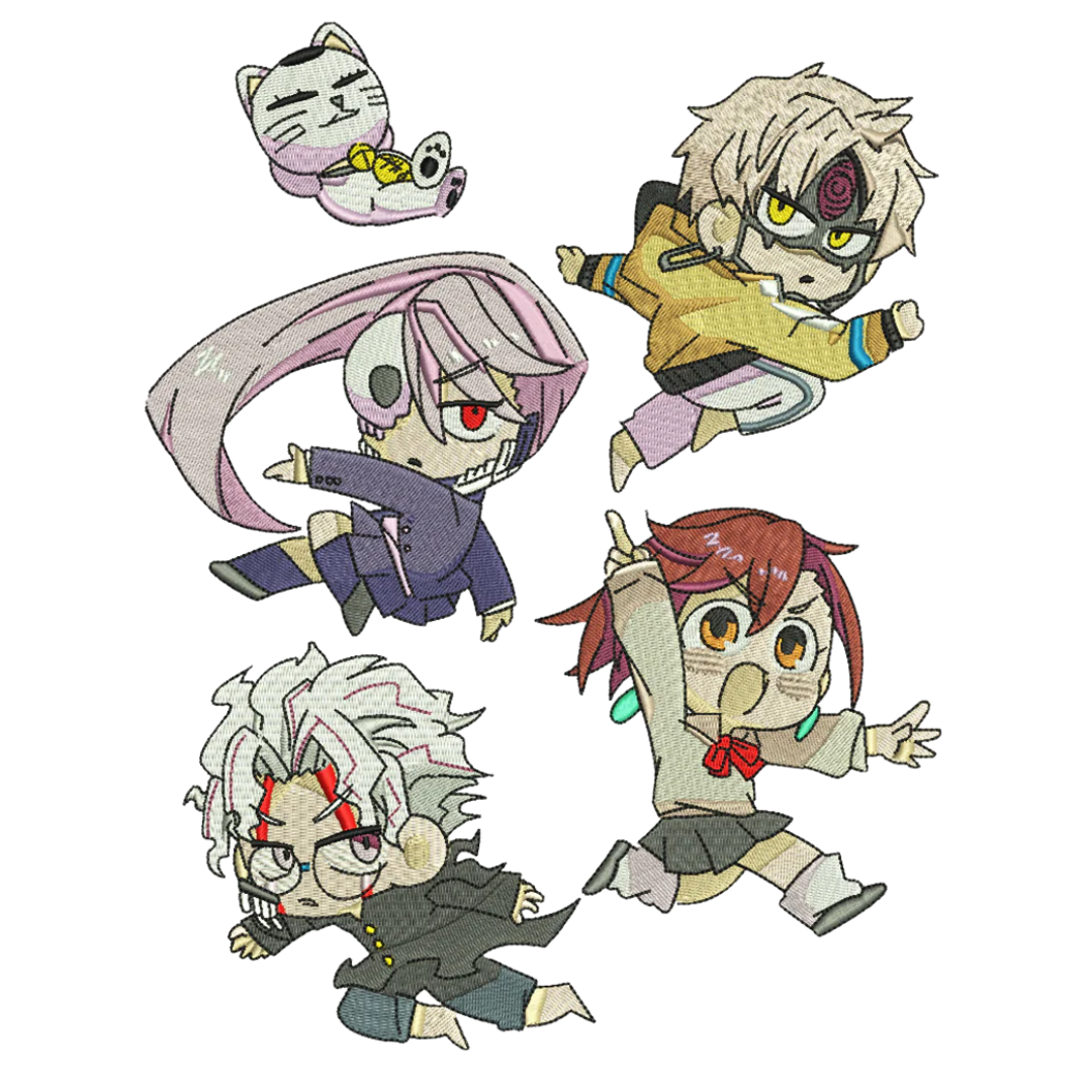 Jin, Aira, Momo, Okarun, Granny Chibis Hanorac - Dandadan