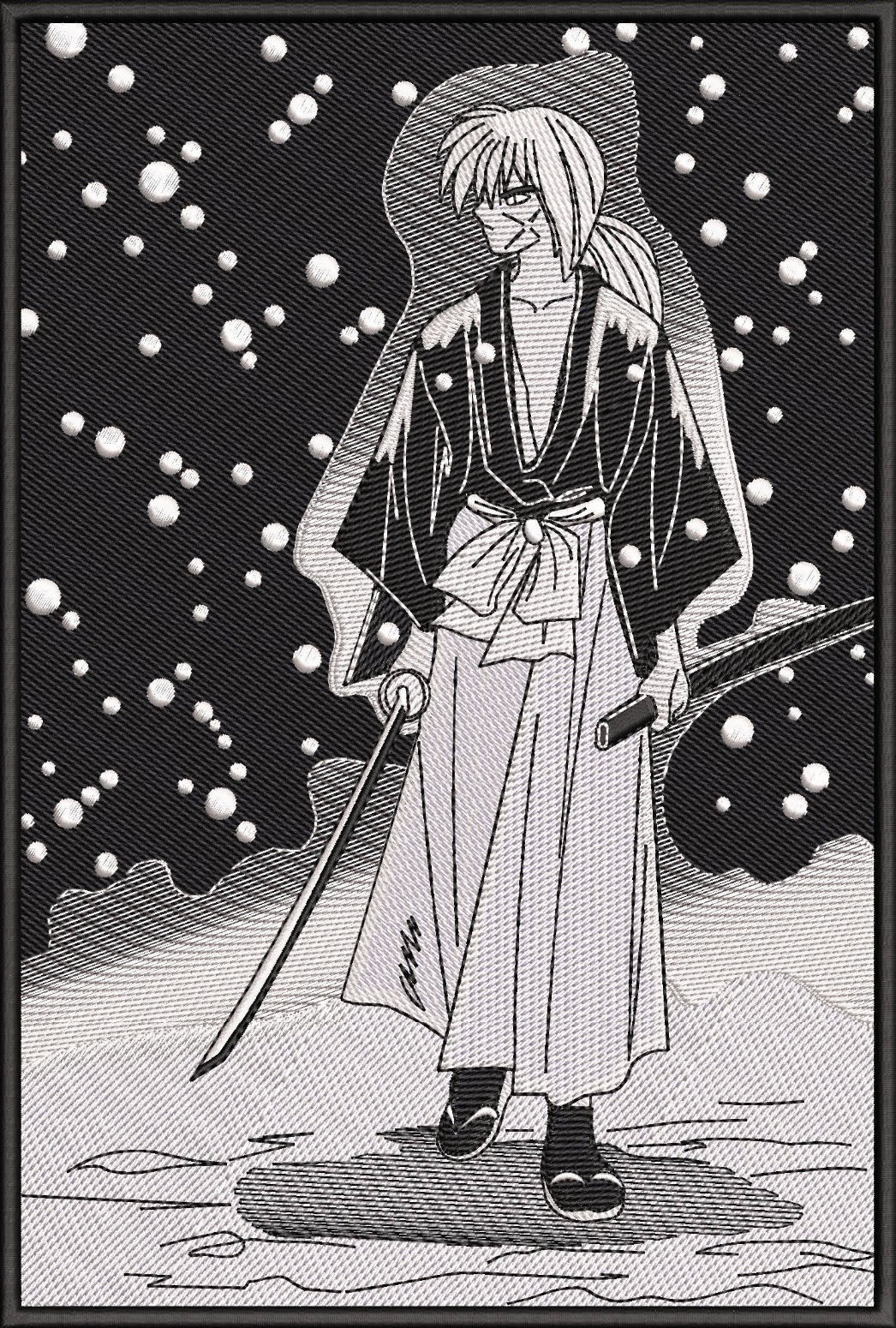 Rurouni Kenshin Snowing Manga Panel Tricou - Rurouni Kenshin