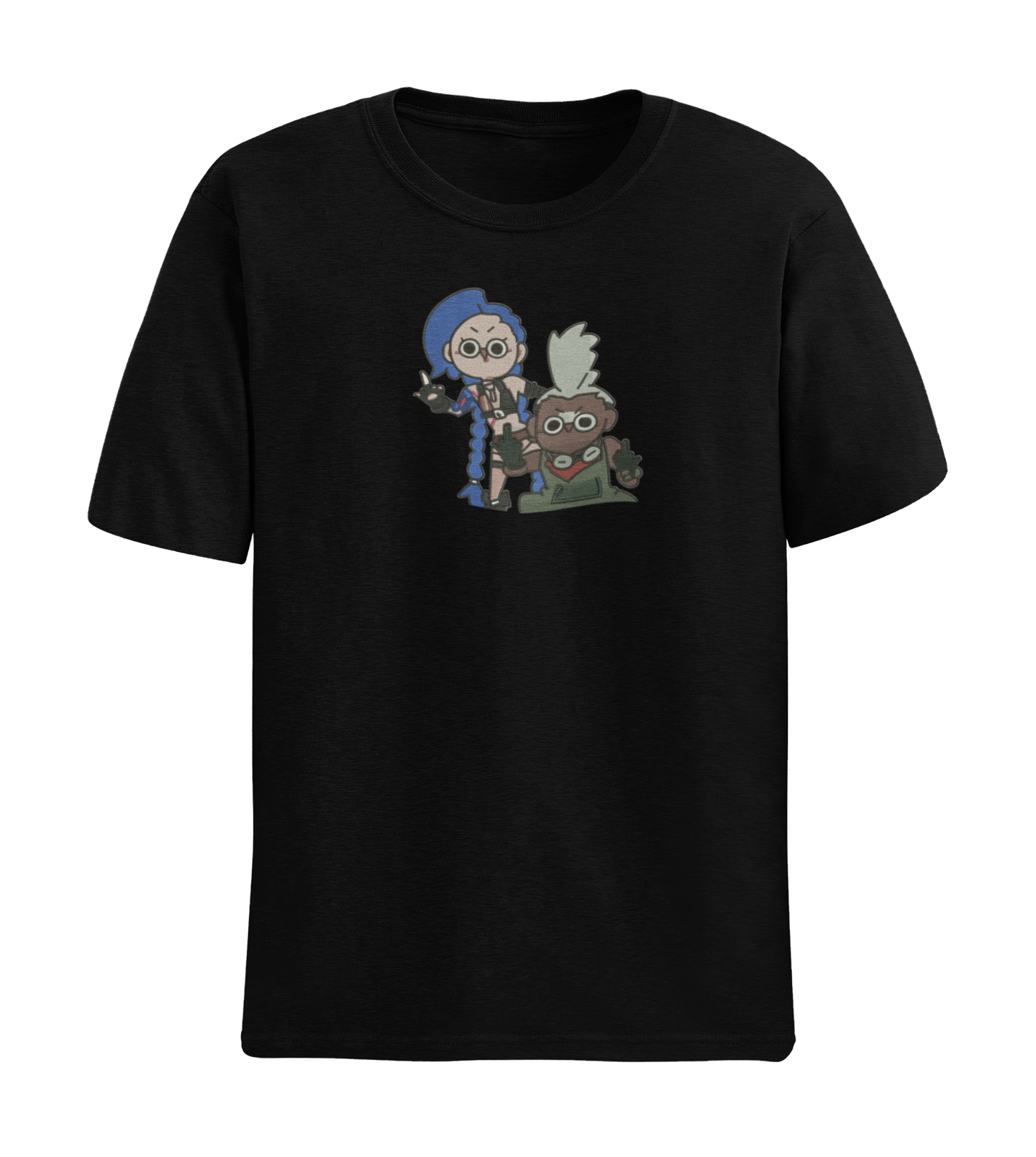 Jinx & Ekko Derpy Middle Finger Arcane Tricou - League of Legends