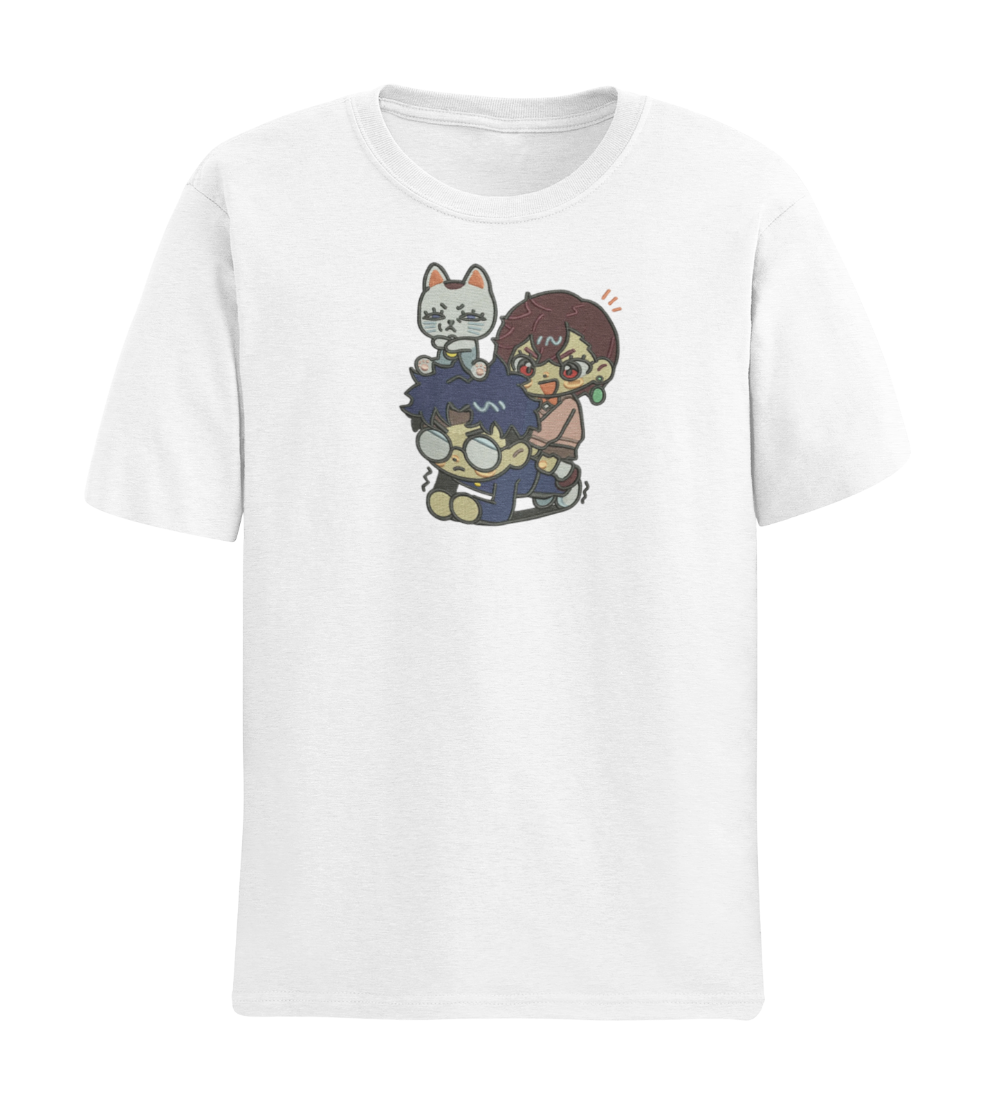Okarun, Momo and Turbo Granny Cat Chibi Tricou - Dandadan