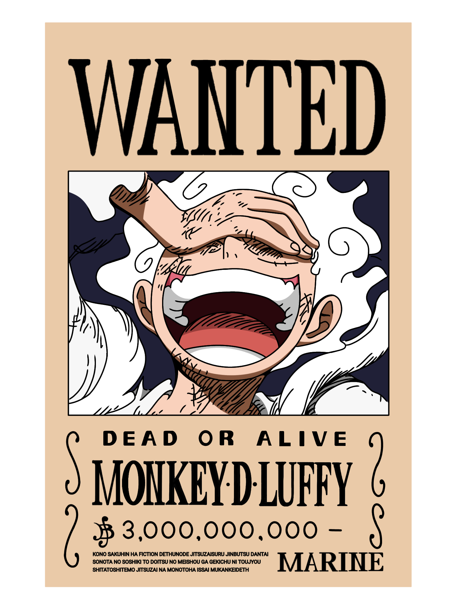 Luffy Gear 5 Bounty Poster Tote Bag - One Piece