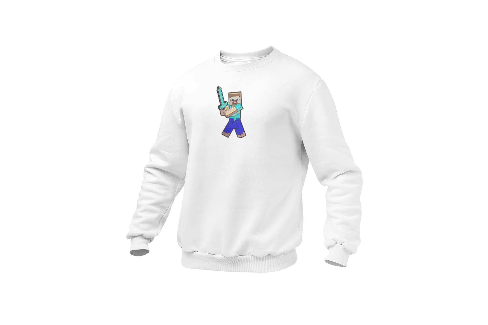 Steve & Diamond Sword Bluza - Minecraft